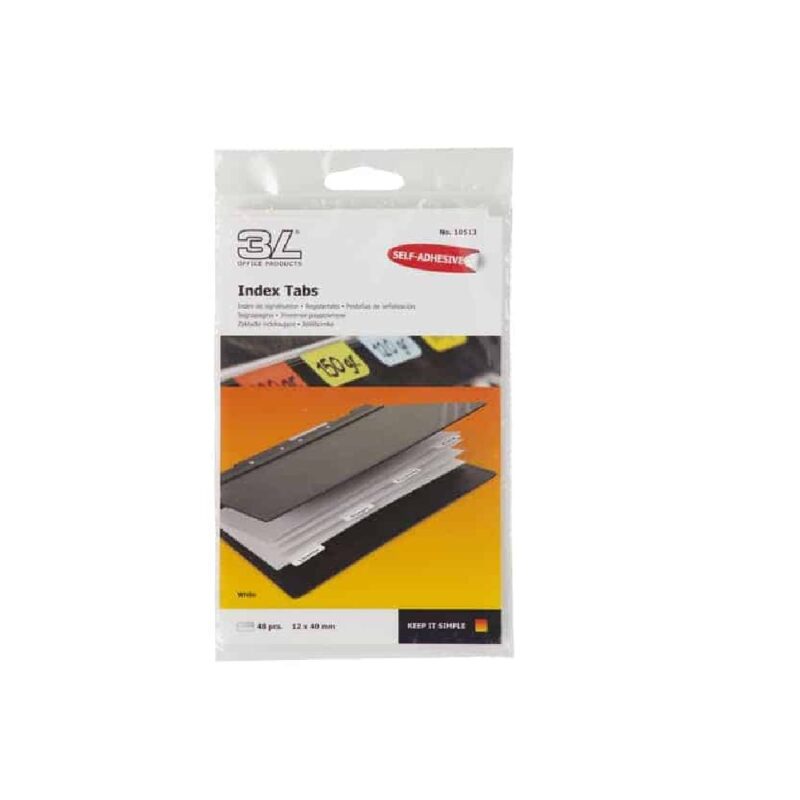 Index Tabs - White 48 Pk