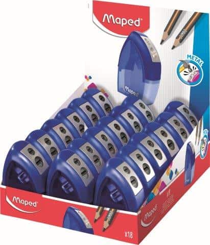 MAPED Sharpener 2 Hole Tonic Metal Canister- Each