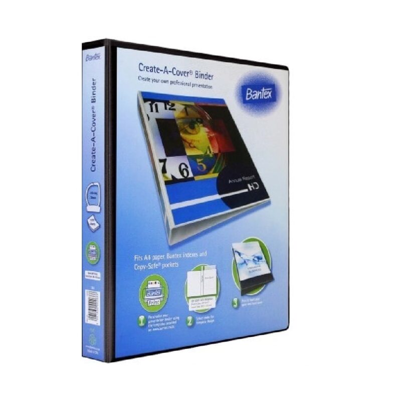 Bantex Presentation Binder PVC A4 -  4 D-ring. 30mm. blk