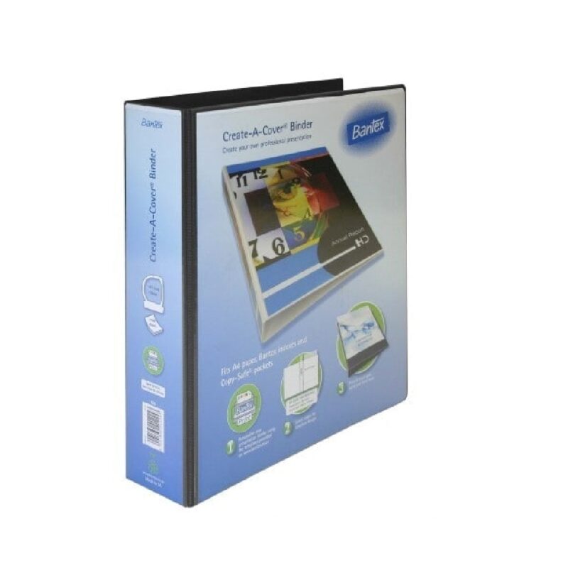 Bantex Presentation Binder PVC A4 - 4 D-ring. 50mm. Blk