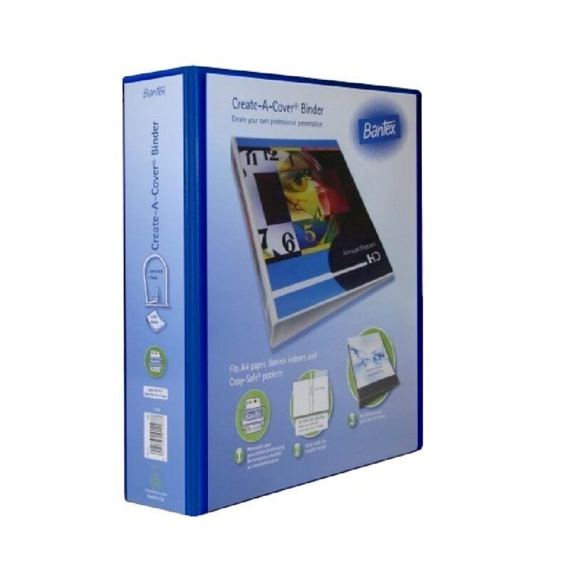Bantex A4 - Presentation lever arch file. Clear front and spine. 70mm.
