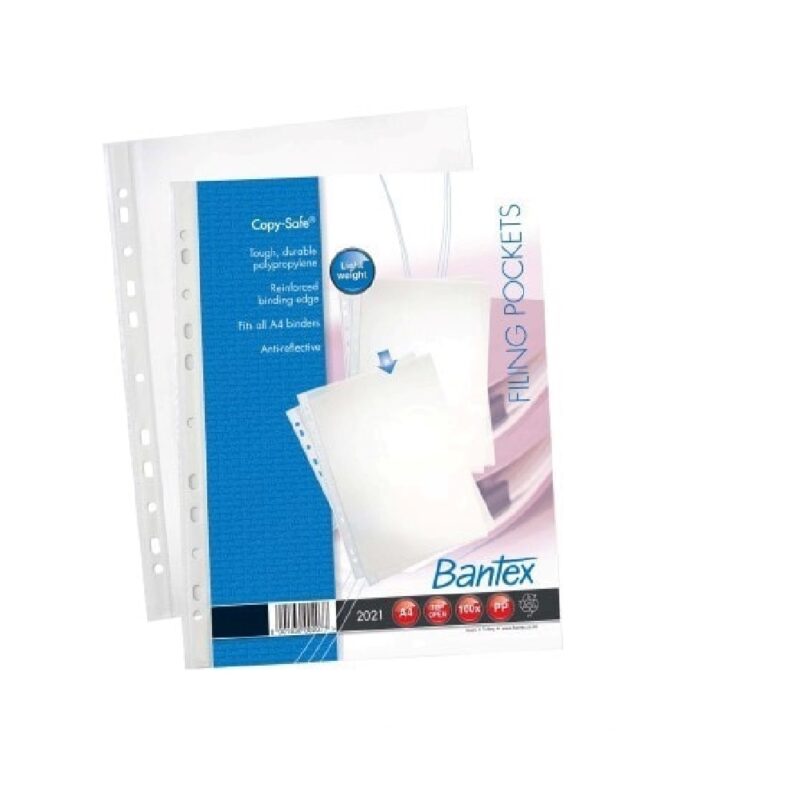 Bantex A4 'Copy-Safe' PP pocket, 50 micron (10 p/p)