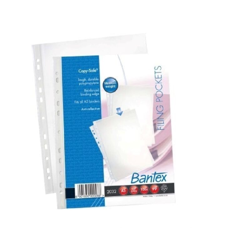 Bantex A5 'Copy-Safe' PP pocket, 80 micron per each
