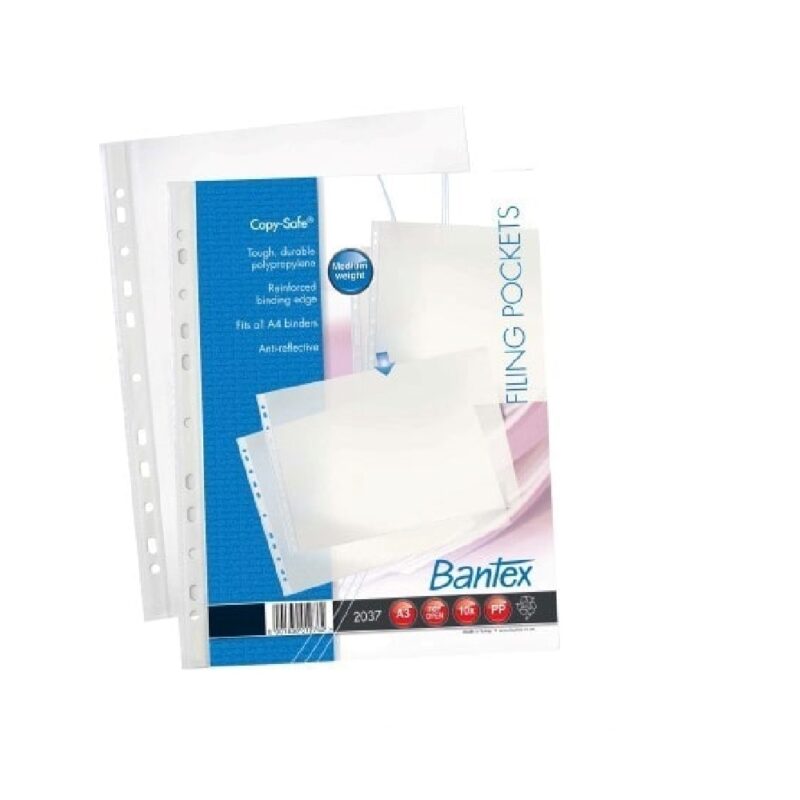 Bantex Pockets A3 PP Landscape, 80 micron (10 p/p)