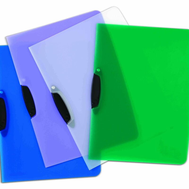 Slide in documents and secure with swivel mechanism.