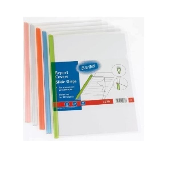 Bantex A4 - transparent PP covers. 6mm slide grips in