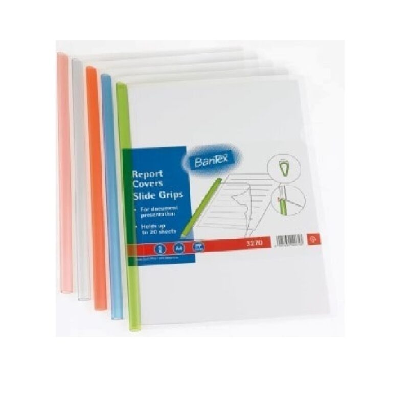 Bantex A4 - transparent PP covers. 6mm slide grips in