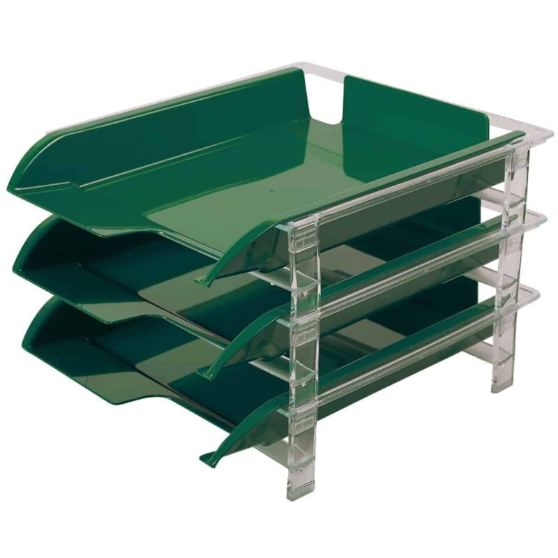 plastic frame which permits sliding of trays.  Set of 3