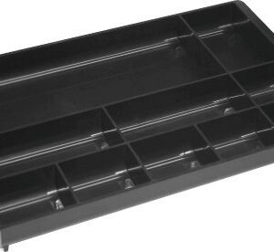 Moulded plastic. 10 compartments.