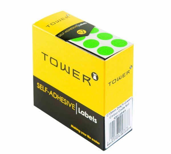 Tower C13 Colour Code Labels Neon Green