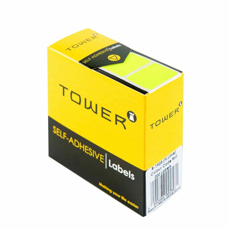 Tower R1925 Colour Code Labels Neon Lime