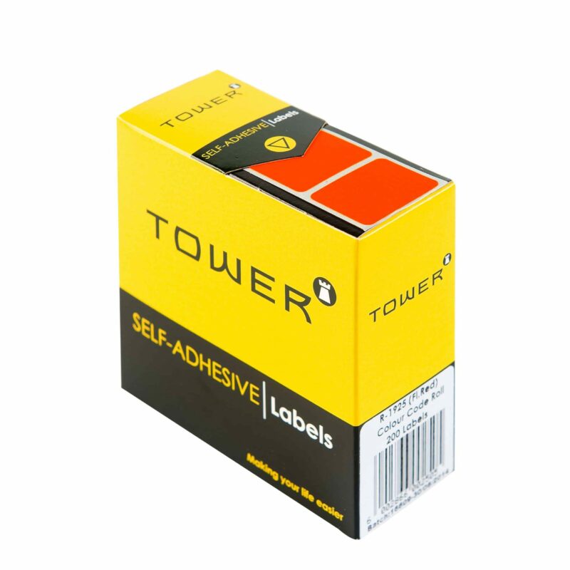 Tower R1925 Colour Code Labels Neon Red