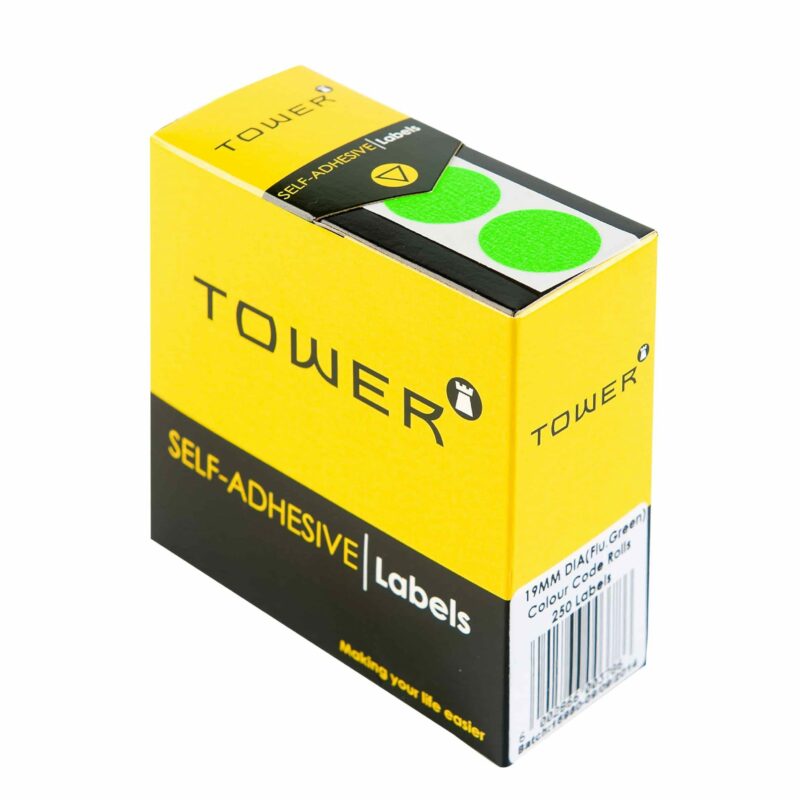 Tower C19 Colour Code Labels Neon Green
