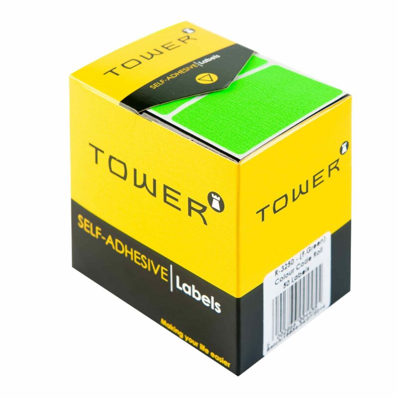 Tower R3250 Colour Code Labels Neon Green