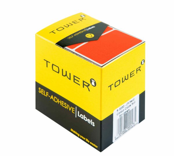 Tower R3250 Colour Code Labels Neon Red