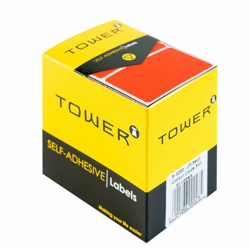 Tower R3250 Colour Code Labels Neon Red