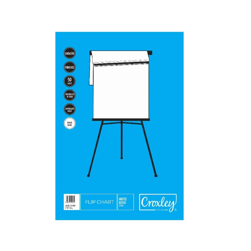 JD590 CROXLEY Flip Chart 50 Sh Bond Each
