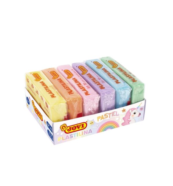 JOVI Plastilina Modelling Clay 6x15g Box Asst. Pastel Colours