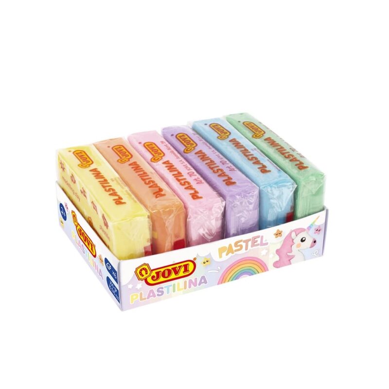 JOVI Plastilina Modelling Clay 6x15g Box Asst. Pastel Colours