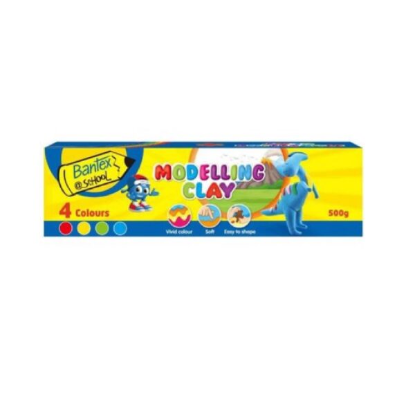 Bantex Modelling Clay 4col 500g