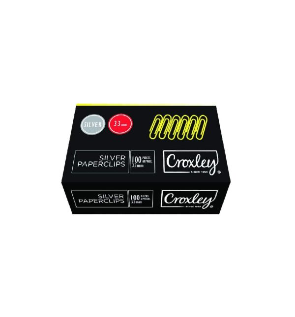 CROXLEY 33mm Silver Paper Clips 100's Each