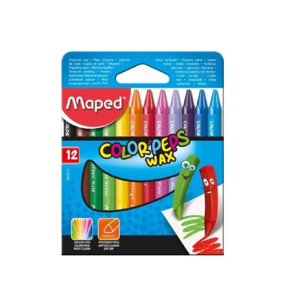 Maped Crayon Wax Color'Peps Triangular  12'S