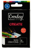 CROXLEY CREATE 8mm Wax Crayons (Box of 24 Assorted Colours) (Box of 12 Boxes of 24)