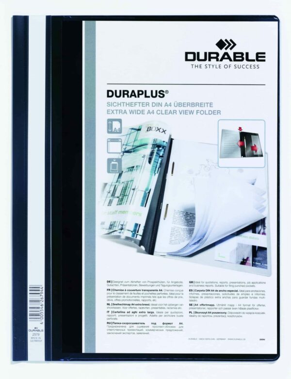 DURABLE A4 Duraplus Quote Folder - Black Each