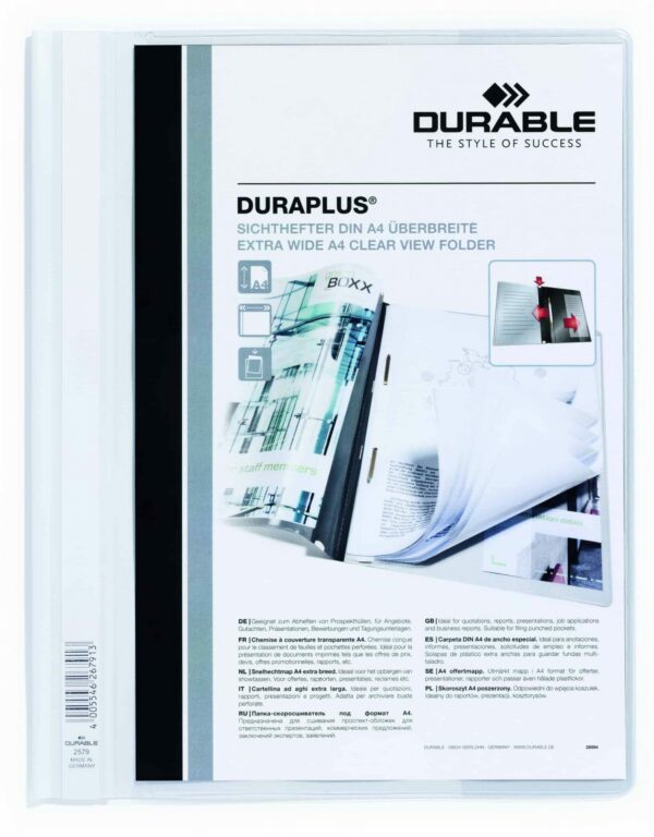 DURABLE A4 Duraplus Quote Folder - White Each