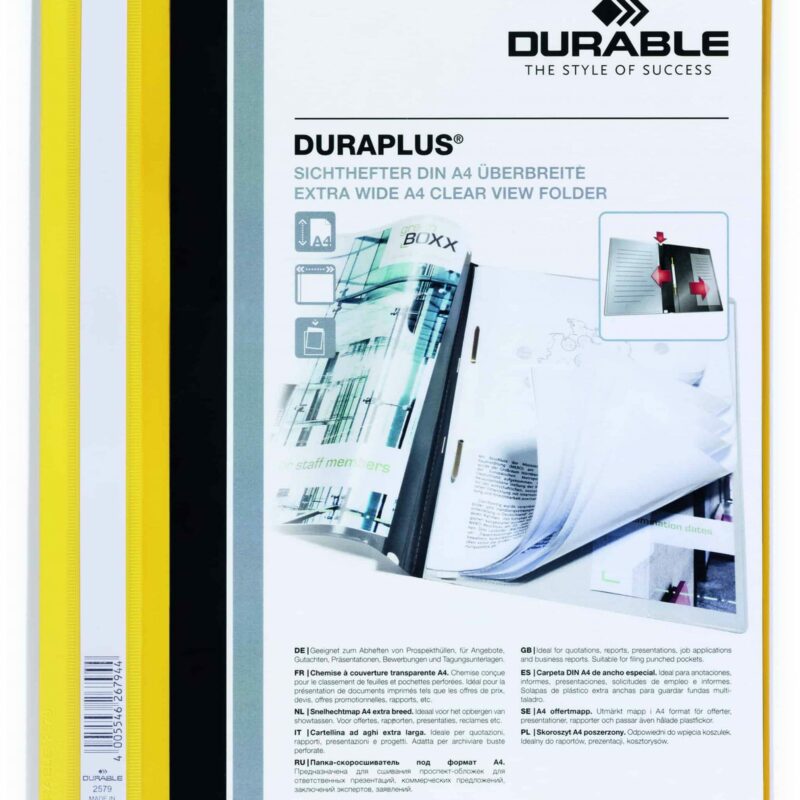 DURABLE A4 Duraplus Quote Folder - Yellow Each