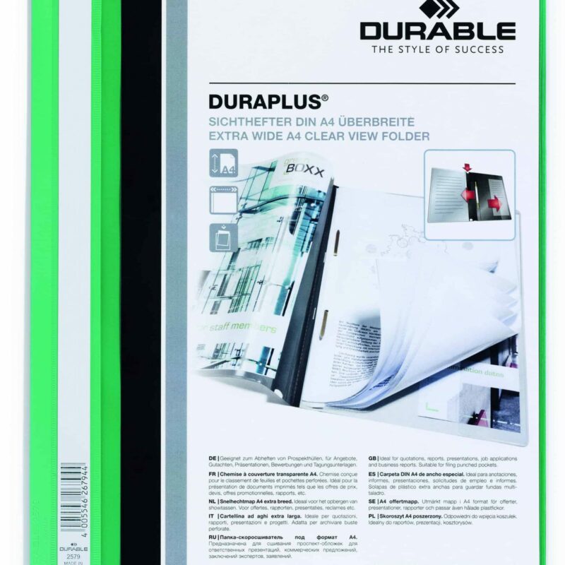 DURABLE A4 Duraplus Quote Folder - Green Each