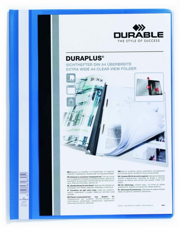 DURABLE A4 Duraplus Quote Folder - Blue Each