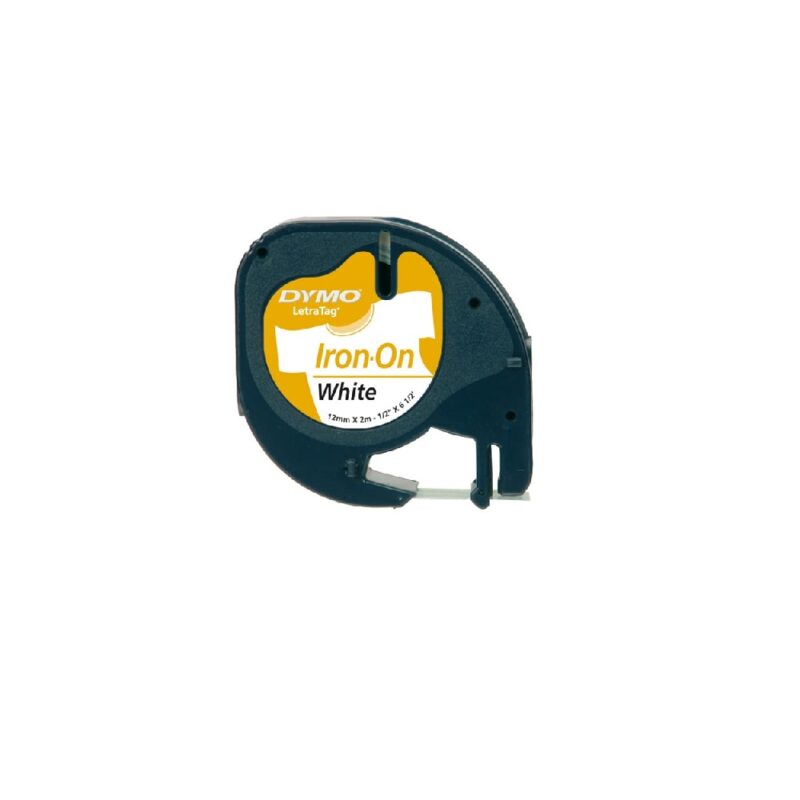 DYMO LT Iron On Tape 12mm x 2.5m Black on White