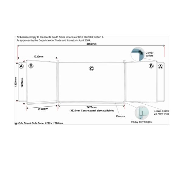 Edu Bd S/leaf 1220*1210 Mag White Lines 1 Side