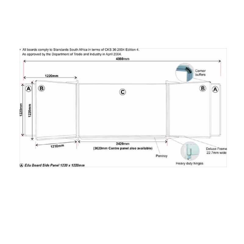 Edu Bd S/leaf 1220*1210 Mag White Lines 1 Side