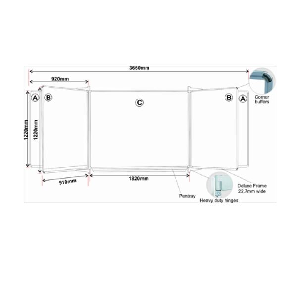 Edu Bd S/leaf 1220*910 Mag White Lines 1 Side