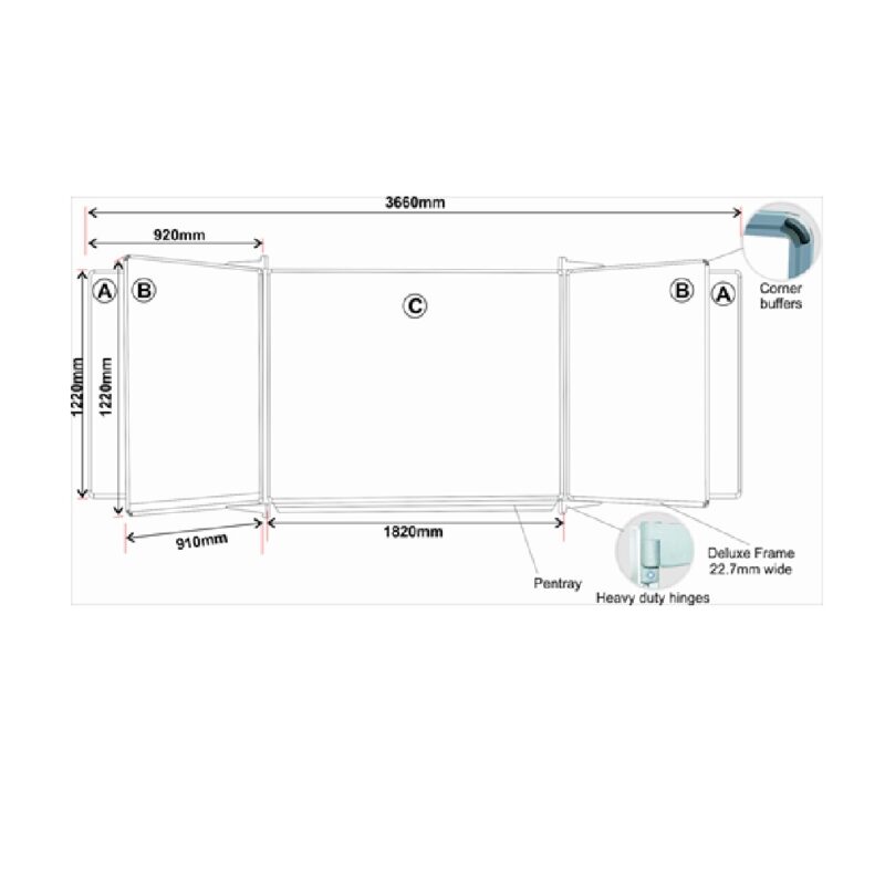 Edu Bd S/leaf 1220*910 Mag White Lines 1 Side