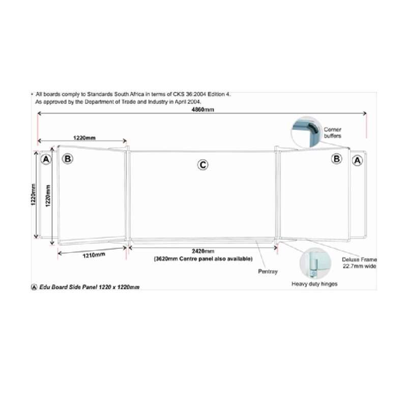 Edu Bd S/leaf 1220*1210 Mag White Squares 1 Side