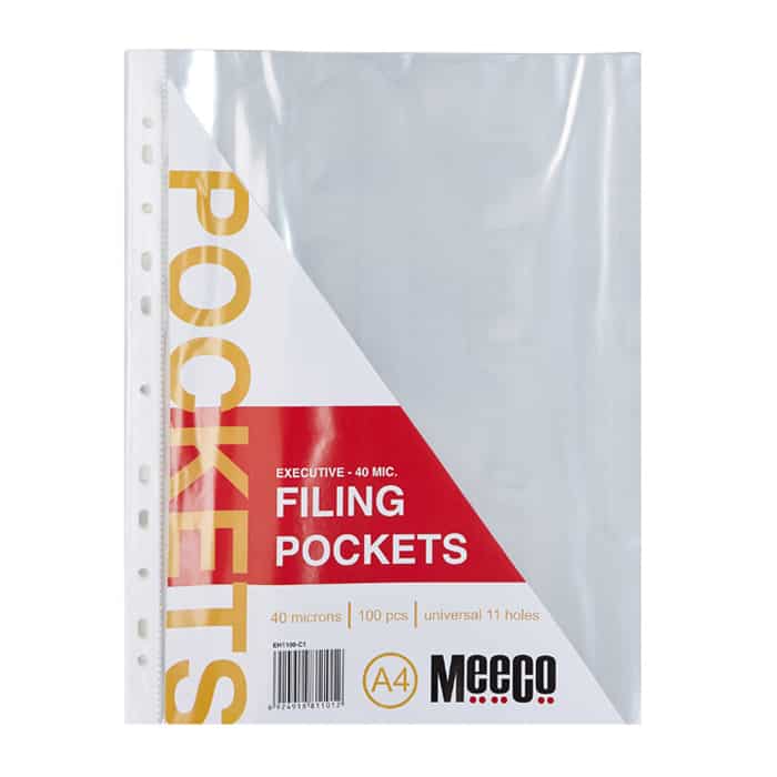MEECO FILING POCKETS 40 MICRON
