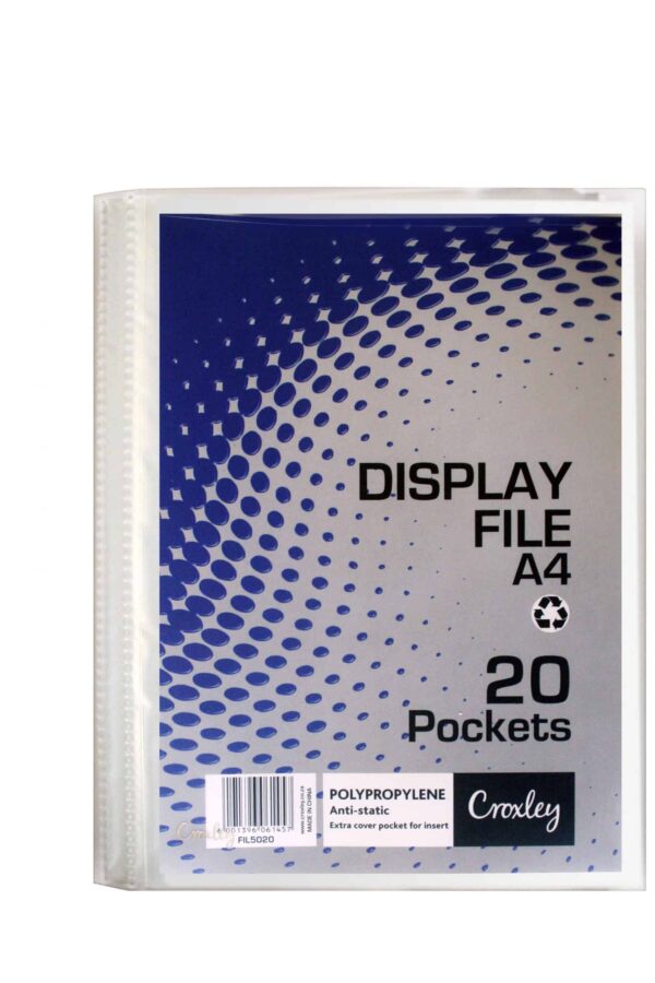 CROXLEY Display File 20 Pocket A4 - Hard Case Cover Each