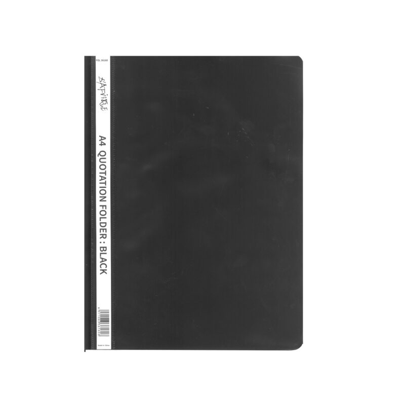 D'afrique A4 Black Quotation Folder Clear Front