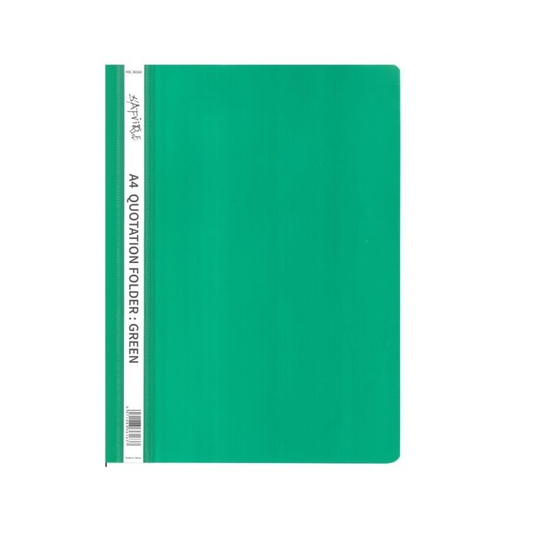 D'afrique A4 Green Quotation Folder Clear Front
