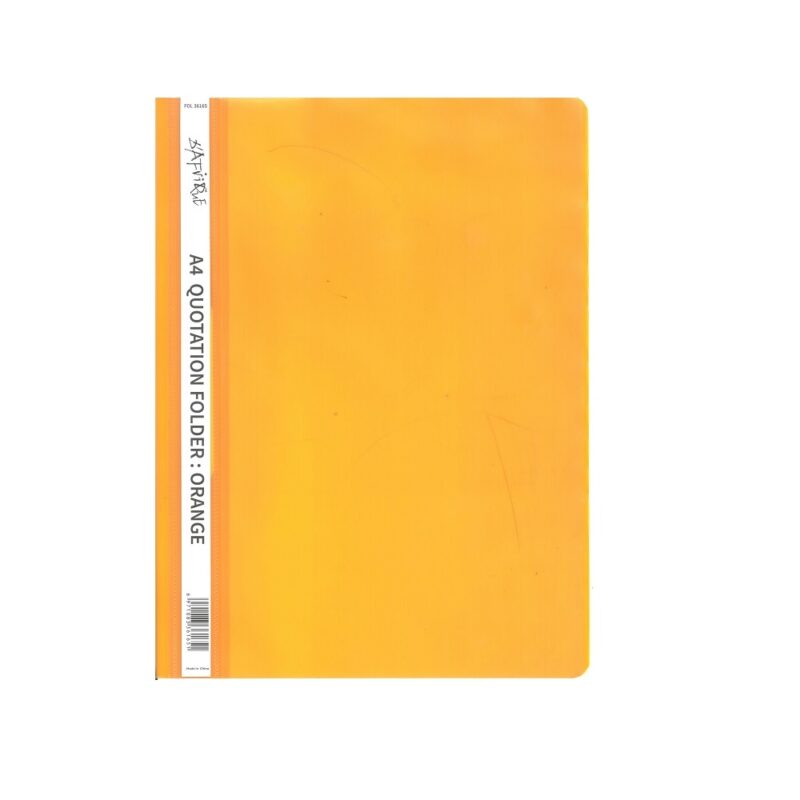 D'afrique A4 Orange Quotation Folder Clear Front