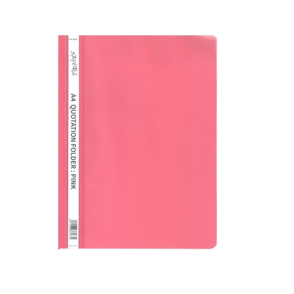 D'afrique A4 Pink Quotation Folder Clear Front