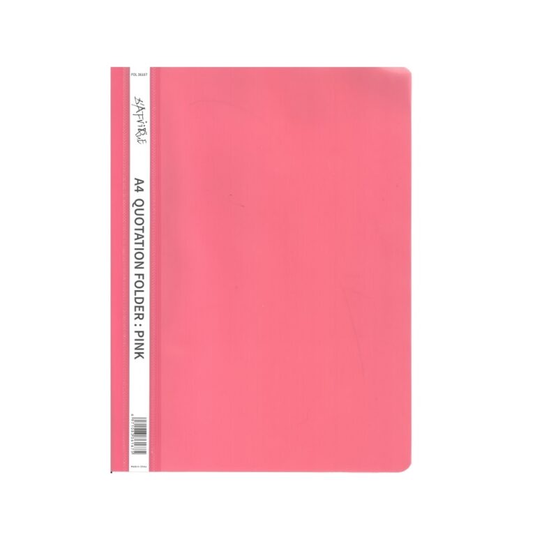 D'afrique A4 Pink Quotation Folder Clear Front