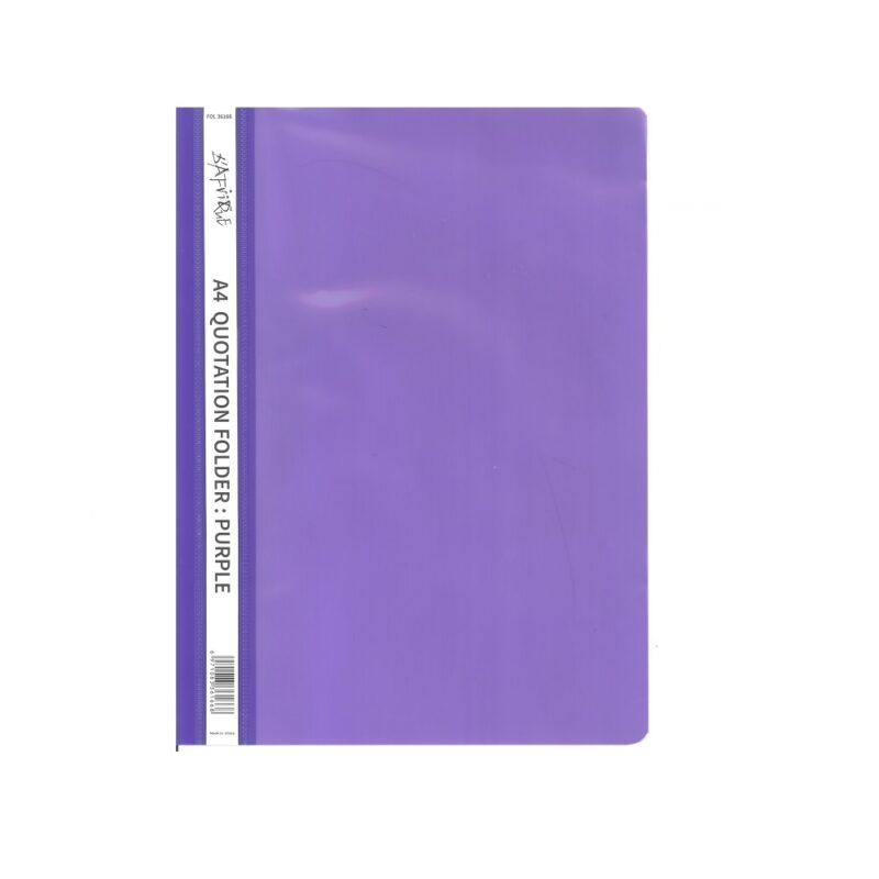 D'afrique A4 Violet Quotation Folder Clear Front