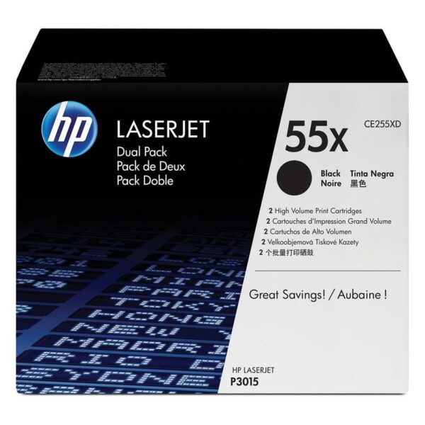 HP 55X DUAL PACK LASERJET TONER CART - BLACK