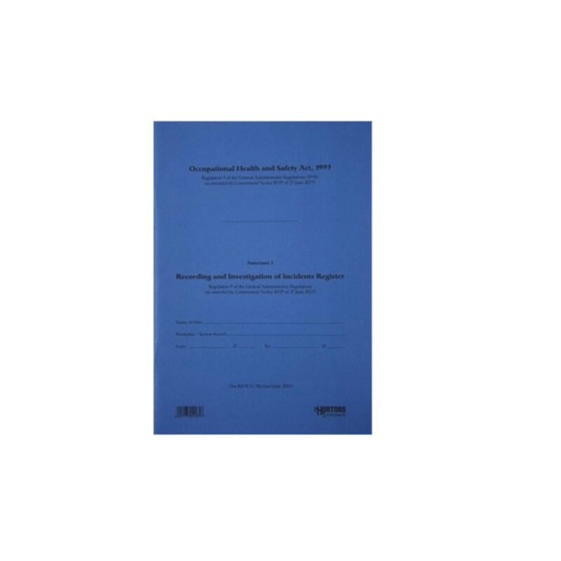 Record & Investigation of Incidents Record Book