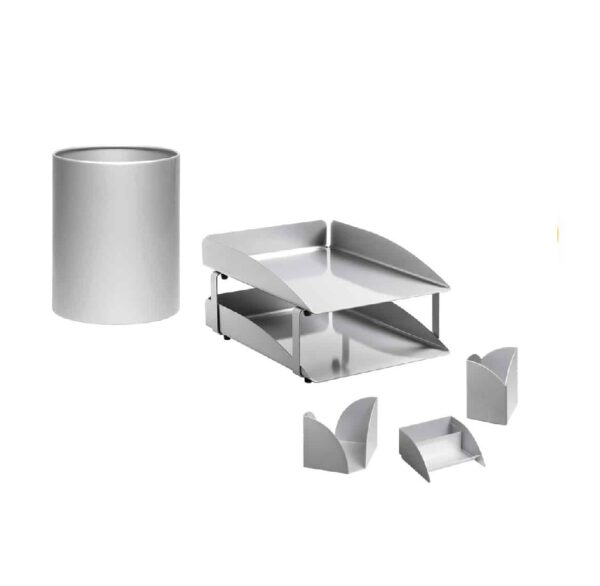 Krost Modern Desk Set Silver