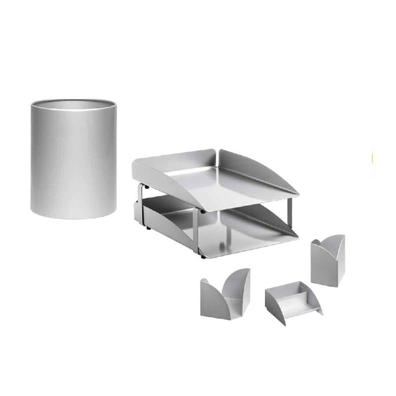 Krost Modern Desk Set Silver